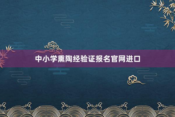 中小学熏陶经验证报名官网进口